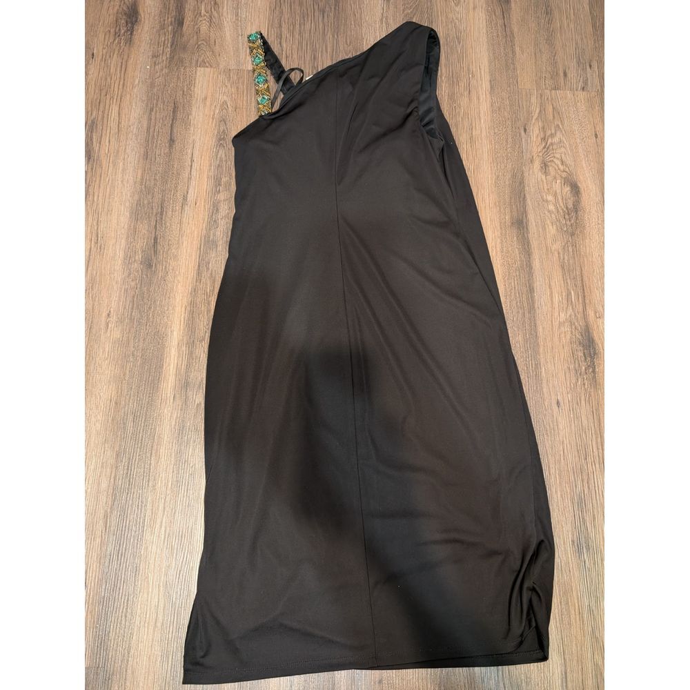 Polo Ralph Lauren Black Label Women's Beaded Jersey Cocktail Dress 12 Black - Picture 2 of 8